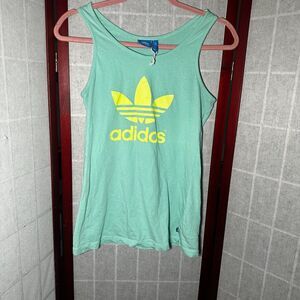 Adidas women's small mint color logo tank top